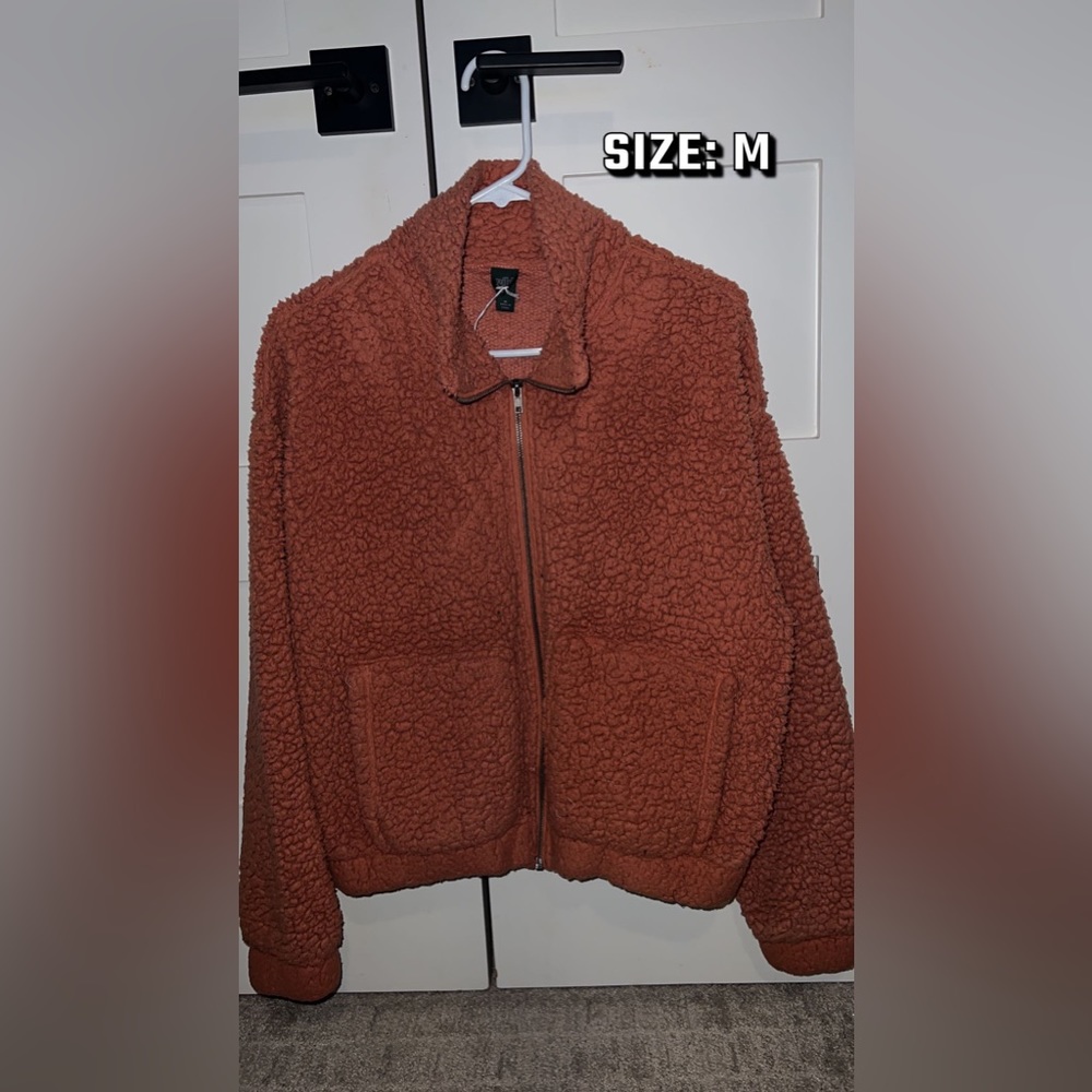 Cozy orange fuzzy jacket